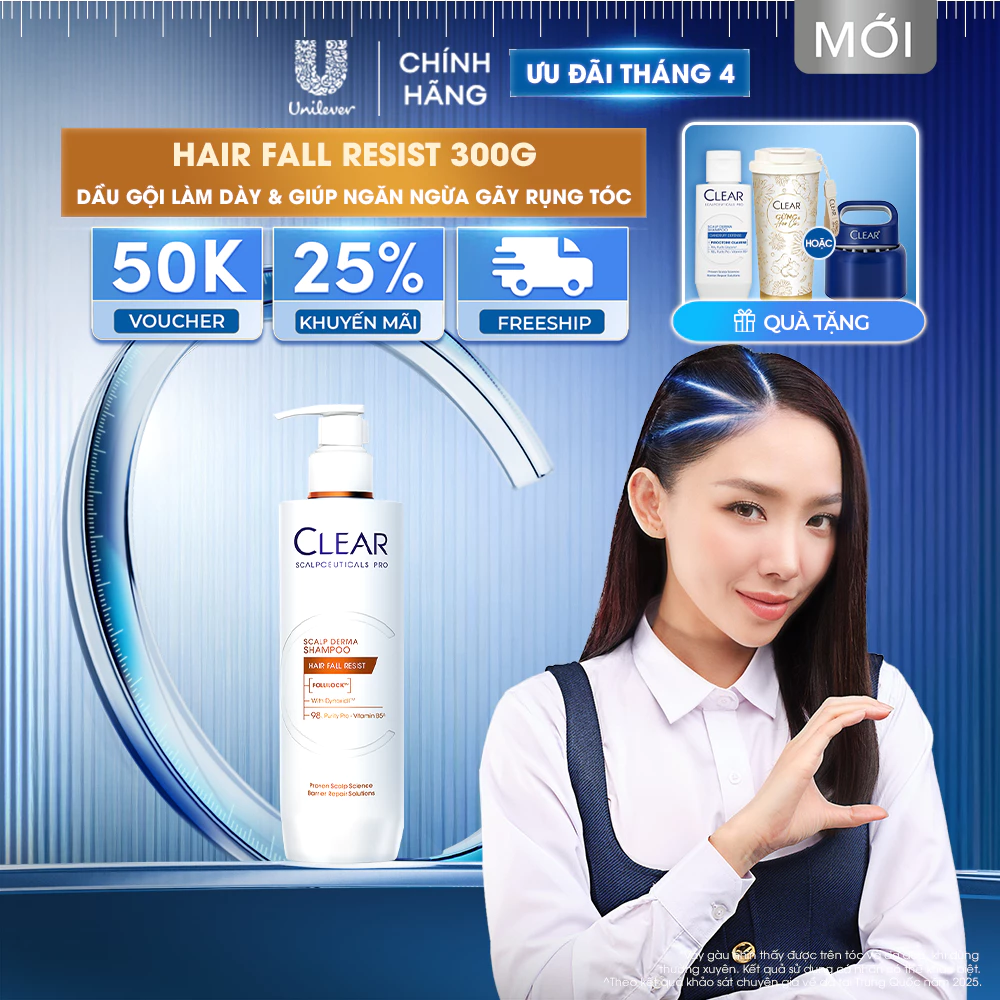 Dầu Gội dhuyên dụng giúp làm dày & Ngăn ngừa Tóc gãy rụng Clear